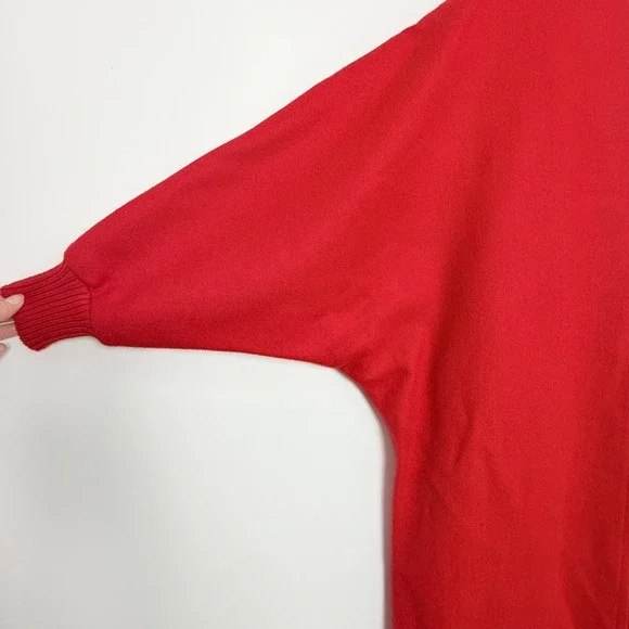 Vintage 90s Herman Kay Red Oversized Wool Blend Power Old Money Swing Coat XL - Picture 11 of 12